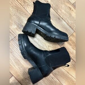 Black Leather Ankle Boots